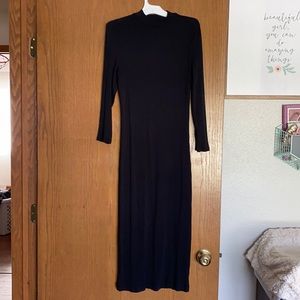 A New Day mock neck black ribbed dress